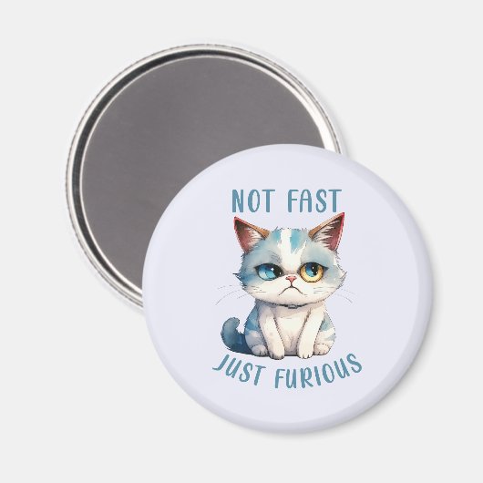 Fiery Feline Spirit - Sassy Angry Cat Design Magnet (Vorderseite/Rückseite)