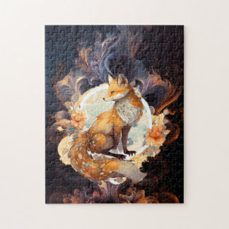 Fiery Floral Fox Puzzle