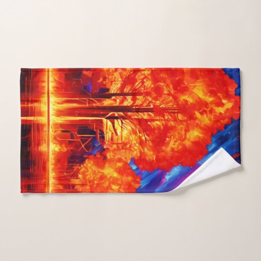 Fiery Forest Ablaze in lebhaften Farben Badhandtuch Set (Handtuch)