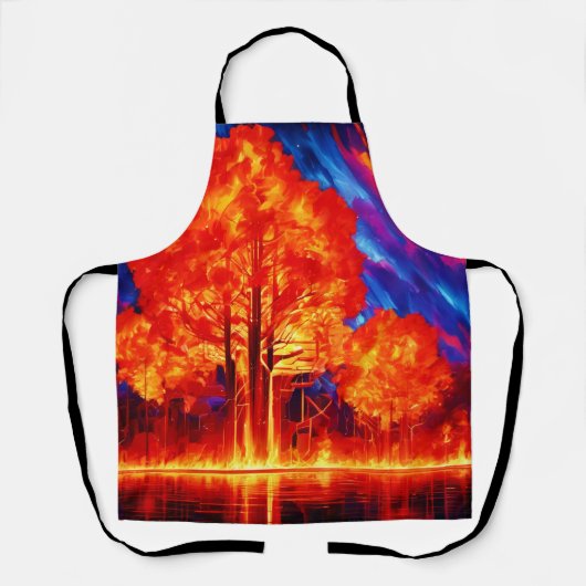 Fiery Forest Ablaze in lebhaften Farben Schürze (Vorderseite)
