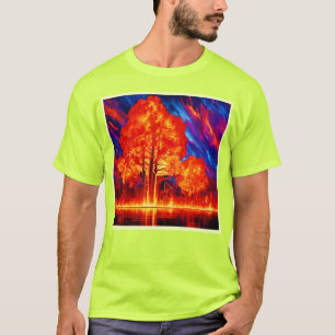 Fiery Forest Ablaze in lebhaften Farben T-Shirt