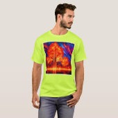 Fiery Forest Ablaze in lebhaften Farben T-Shirt (Vorne ganz)