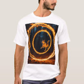 Fiery Forest Leap: Hund in Action T - Shirt (Vorderseite)
