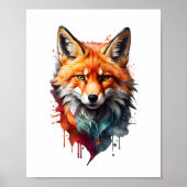 Fiery Fox Beauty Watercolor Poster (Vorne)