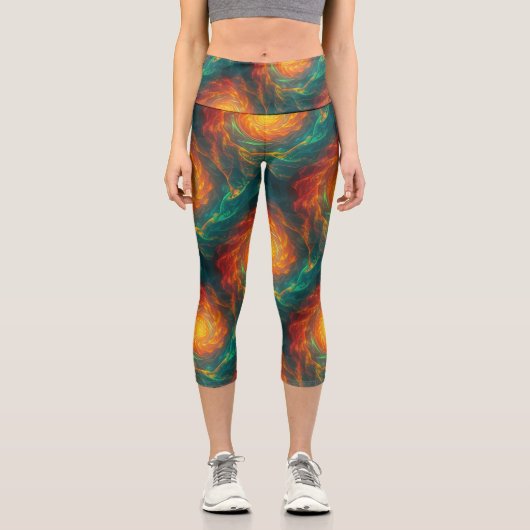 fiery fractal capri leggings (Vorderseite)