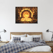 Fiery Fractal Mizrach Leinwanddruck (Insitu (Schlafzimmer))