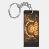 Fiery Fractal Mizrach Schlüsselanhänger (Vorderseite links)