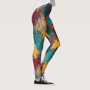 Fiery Friend Herbst hinterlässt attraktive Typogra Leggings