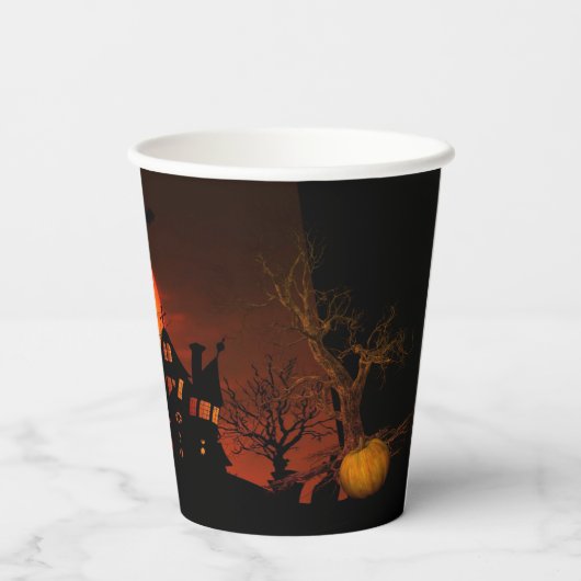 Fiery Full Moon Halloween Pappbecher (Rückseite)