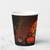 Fiery Full Moon Halloween Pappbecher (Vorderseite)