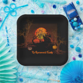 Fiery Full Moon Halloween Pappteller (Party)