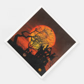 Fiery Full Moon Halloween Serviette (Ecke)