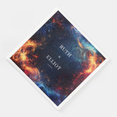 Fiery Galaxy Wedding Napkins Serviette (Ecke)