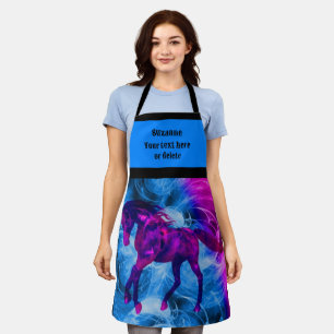 Fiery Galloping Black Horse Personalisiert Schürze