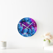 Fiery Galloping Black Horse Runde Wanduhr (Zuhause)