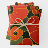 Fiery Garden – Stylized Poppy Bloom Geschenkpapier Set (Beispiel)