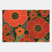 Fiery Garden – Stylized Poppy Bloom Geschenkpapier Set (Vorderseite)