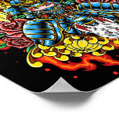 Fiery Geisha Samurai Poster (Ecke)