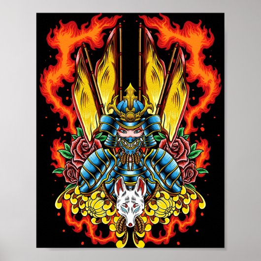 Fiery Geisha Samurai Poster (Vorne)