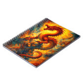 Fiery Geometric Dragon Fantasy Art Notizblock (Linke Seite)