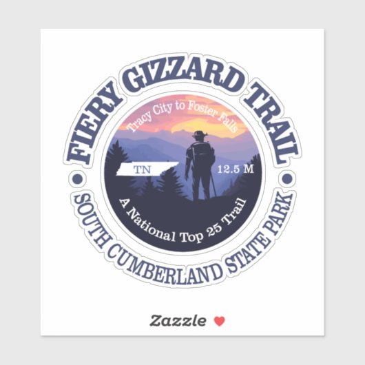 Fiery Gizzard Trail (rd2) Aufkleber (Blatt)