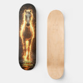 Fiery Glowing Horse Skateboard (Vorderseite)