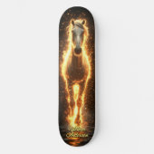 Fiery Glowing Horse Skateboard (Vorderseite)