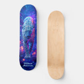 Fiery Glows Blue Cheetah Cool Style Skateboard (Vorderseite)