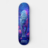 Fiery Glows Blue Cheetah Cool Style Skateboard (Vorderseite)
