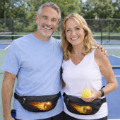 Fiery Golden Flames - Pickleball Player Life Black Bauchtasche