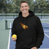 Fiery Golden Flames - Pickleball Player Life Black Hoodie