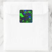 Fiery Green-Black Opal Geschenke von Sharles Quadratischer Aufkleber (Tasche)