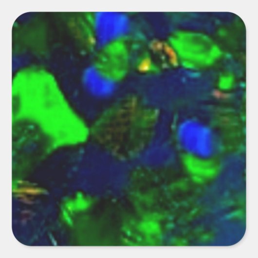Fiery Green-Black Opal Geschenke von Sharles Quadratischer Aufkleber (Vorderseite)