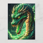 Fiery Green Dragon Postkarte (Vorderseite)