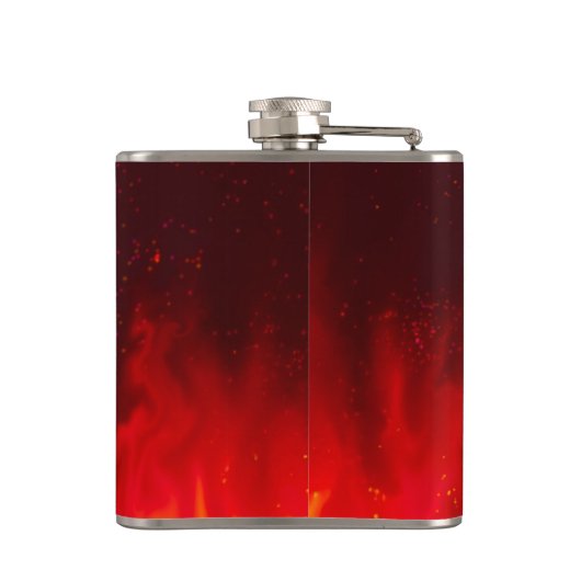 Fiery GRILLEN Flask — Custom Steak House Style Flachmann (Rückseite)