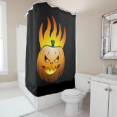 Fiery Halloween Pumpkin Face Duschvorhang (Beispiel)