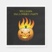 Fiery Halloween Pumpkin Paper Napkin Serviette (Vorderseite)