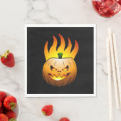 Fiery Halloween Pumpkin Paper Napkin Serviette (Beispiel)