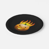 Fiery Halloween Pumpkin Paper Plate Pappteller (Schrägansicht)