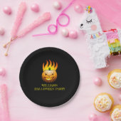 Fiery Halloween Pumpkin Paper Plate Pappteller (Party)