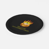 Fiery Halloween Pumpkin Paper Plate Pappteller (Schrägansicht)