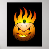 Fiery Halloween Pumpkin Poster (Vorne)