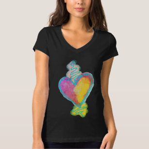 Fiery Heart Abstract Art to Wear T-Shirt