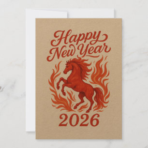 Fiery Horse 2026 Feiertagskarte