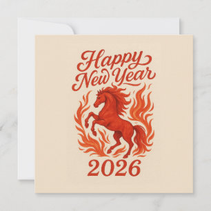 Fiery Horse 2026 Feiertagskarte