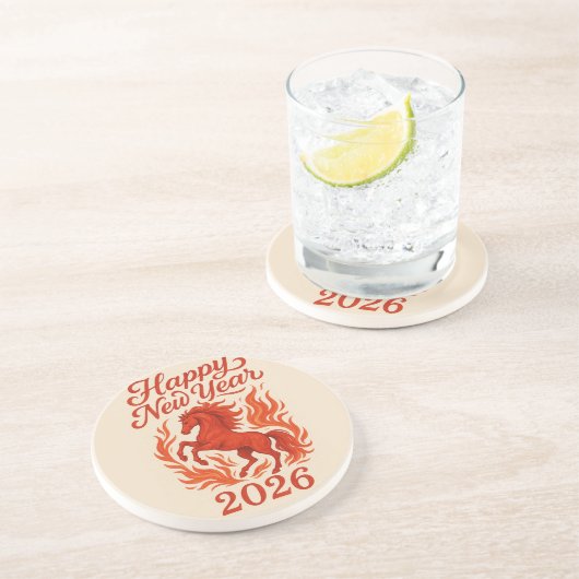 Fiery Horse 2026 Getränkeuntersetzer (Seite)