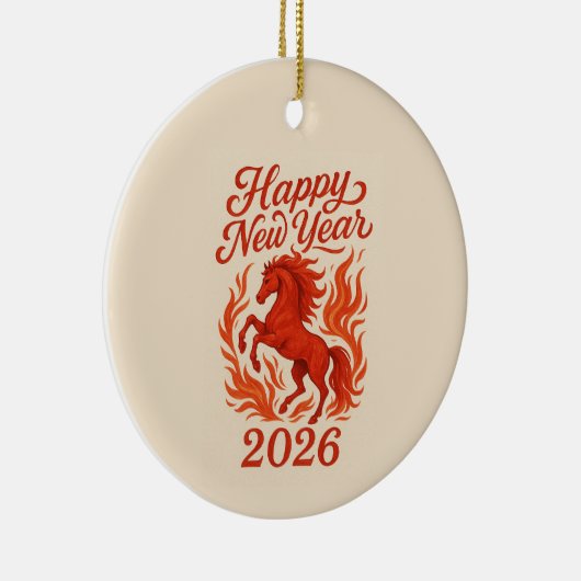 Fiery Horse 2026 Keramik Ornament (Rechts)