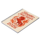 Fiery Horse 2026 Notizblock (Linke Seite)