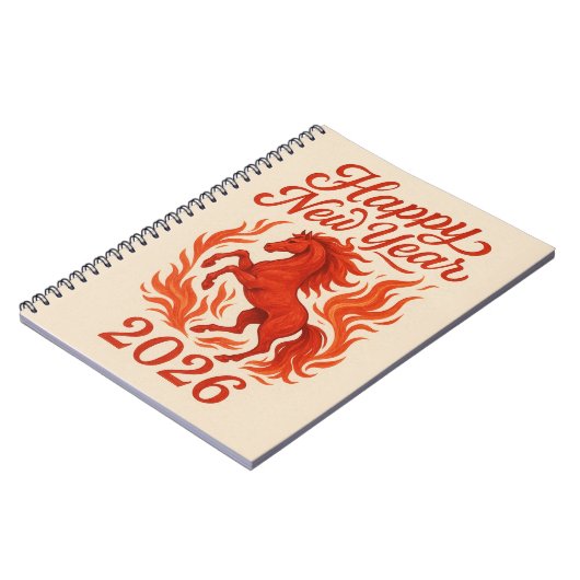 Fiery Horse 2026 Notizblock (Linke Seite)