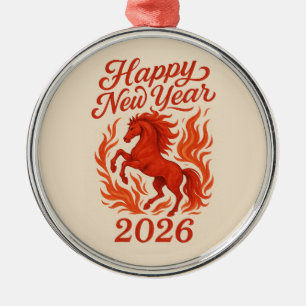 Fiery Horse 2026 Ornament Aus Metall
